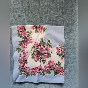 Vintage America Floral Handkerchief - Pink and Green